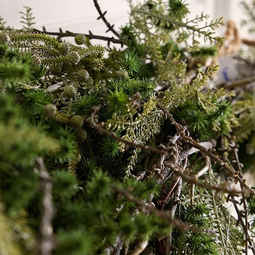 Pre-Lit Faux Mixed Pine Garland | West Elm (US)