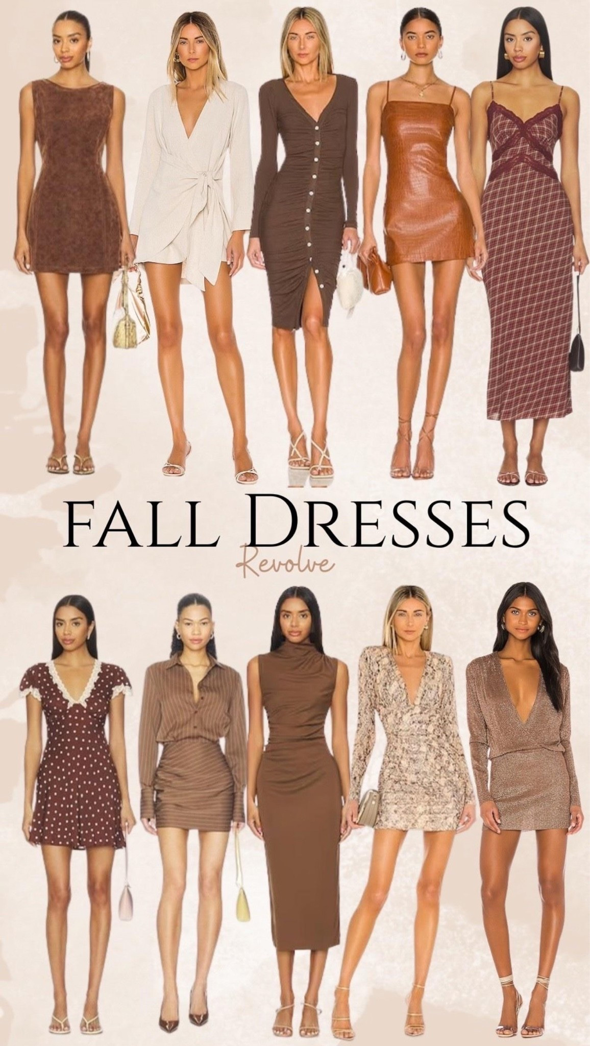 Love these dresses for fall.
Brown is big this season 🤎
@Revolve  

#dress #fall #brown #revolve