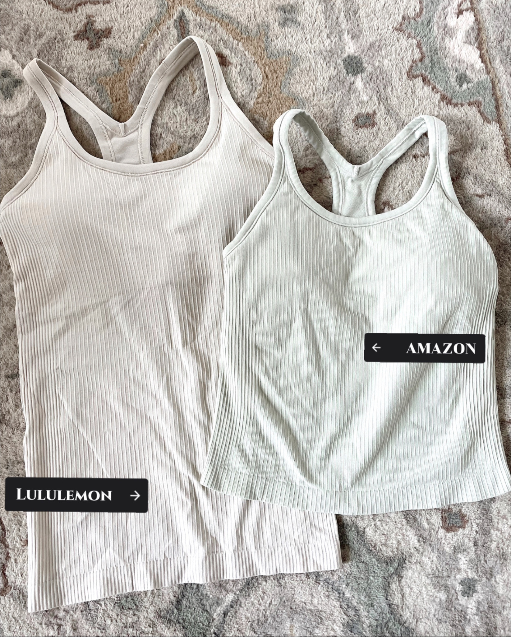 Save vs. Splurge - Lululemon ebb to street tank dupe! The Amazon one is practically identical for a fraction of the cost.  Both run small in my opinion.



#LTKfit #LTKunder50 #LTKFind