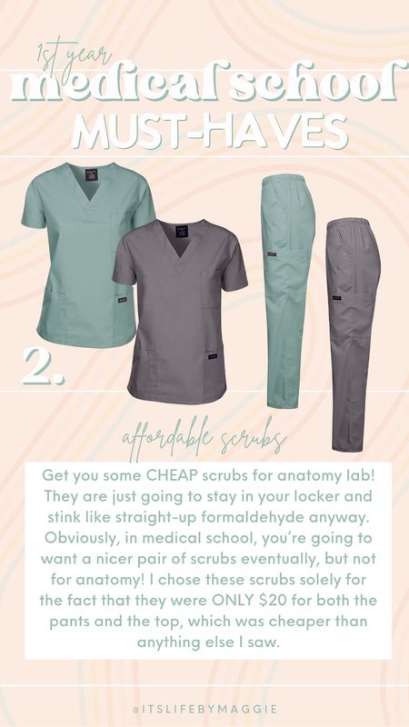 1st year medical school must-haves

2. Affordable scrubs! I found these on Amazon for only $20 & they come in a ton of other colors!

#amazonfinds #medicalschool #medstudent #medschoolmusthaves #scrubs #affordablescrubs #graduationgifts #gradgifts

#LTKFind #LTKworkwear #LTKunder50