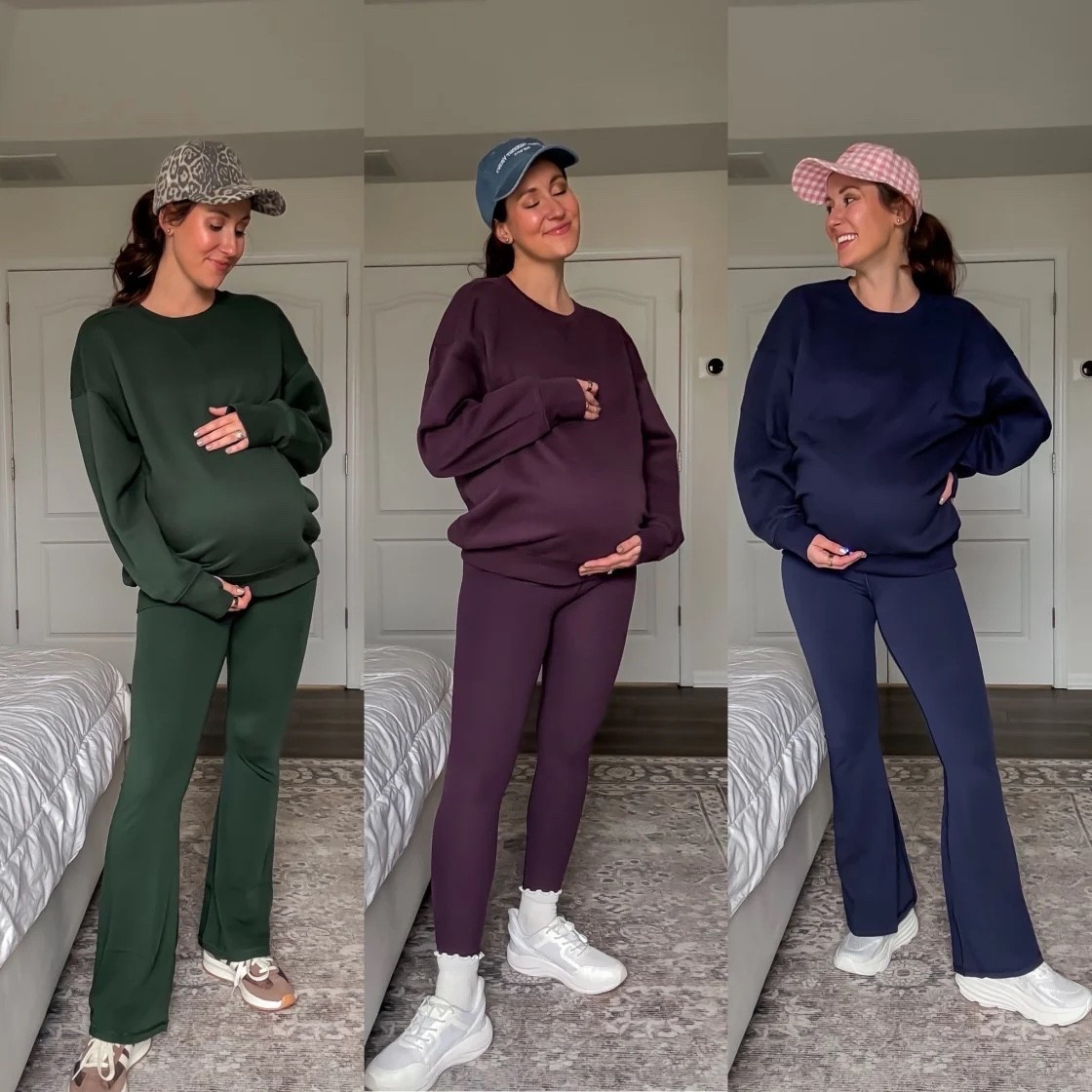 These sets are so nice I bought 'em thrice!

I wanted a few monochromatic sets for easy, effortless matching moments that felt a bit more put together while still being comfy AF. I saw these raved about as being end-of-pregnancy friendly while transitioning perfectly into postpartum, so here we are! 

Can confirm, 10/10 for comfort - and individual colors/pieces are on sale now! (My green flare pantss are 64% off!!!)

#LTKBump #LTKActive #LTKSaleAlert