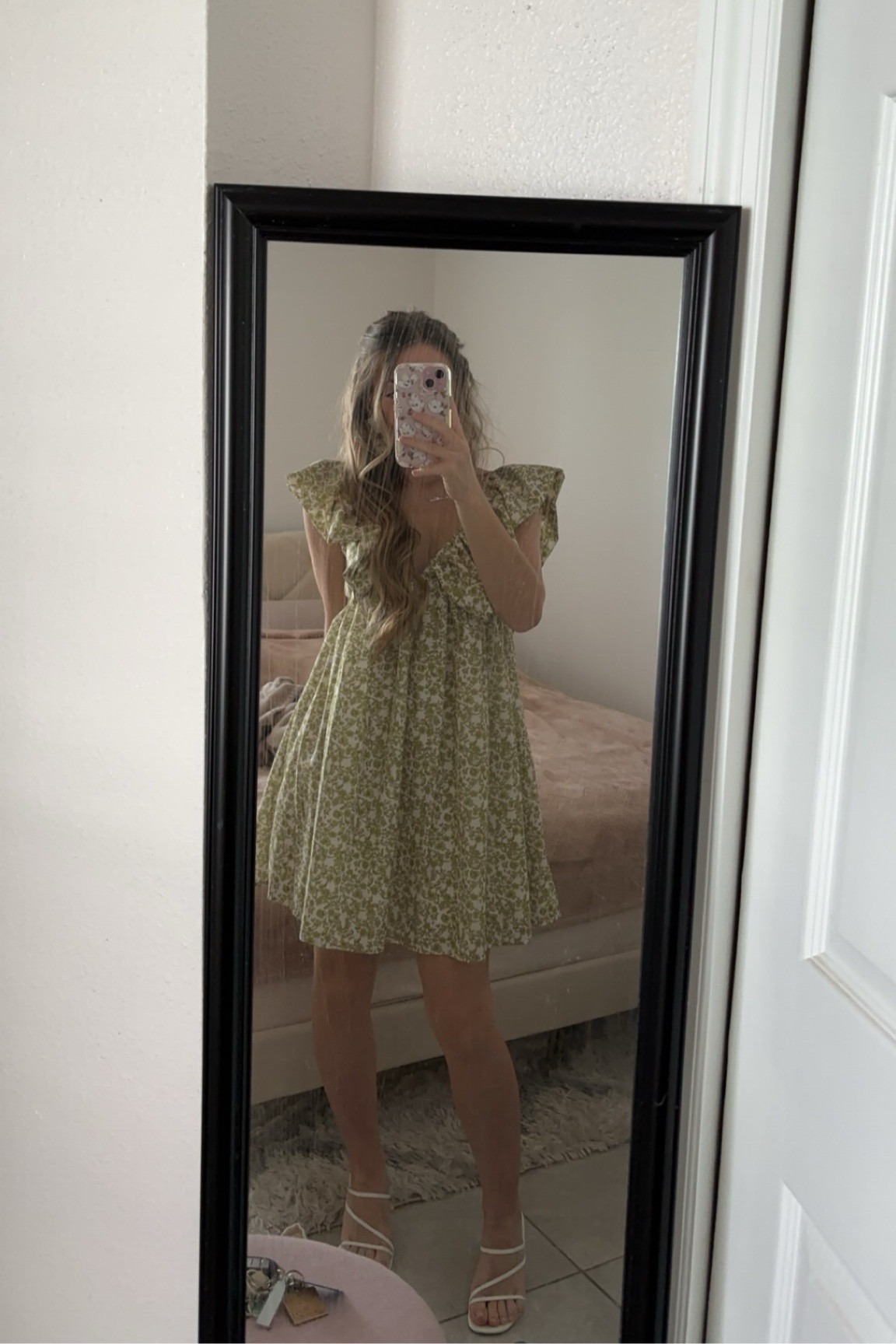 spring dress outfit🤍🌿 wearing size small in the dress! I cut off the front ribbon for a more spring style🫶🏻

#LTKootd #LTKSeasonal