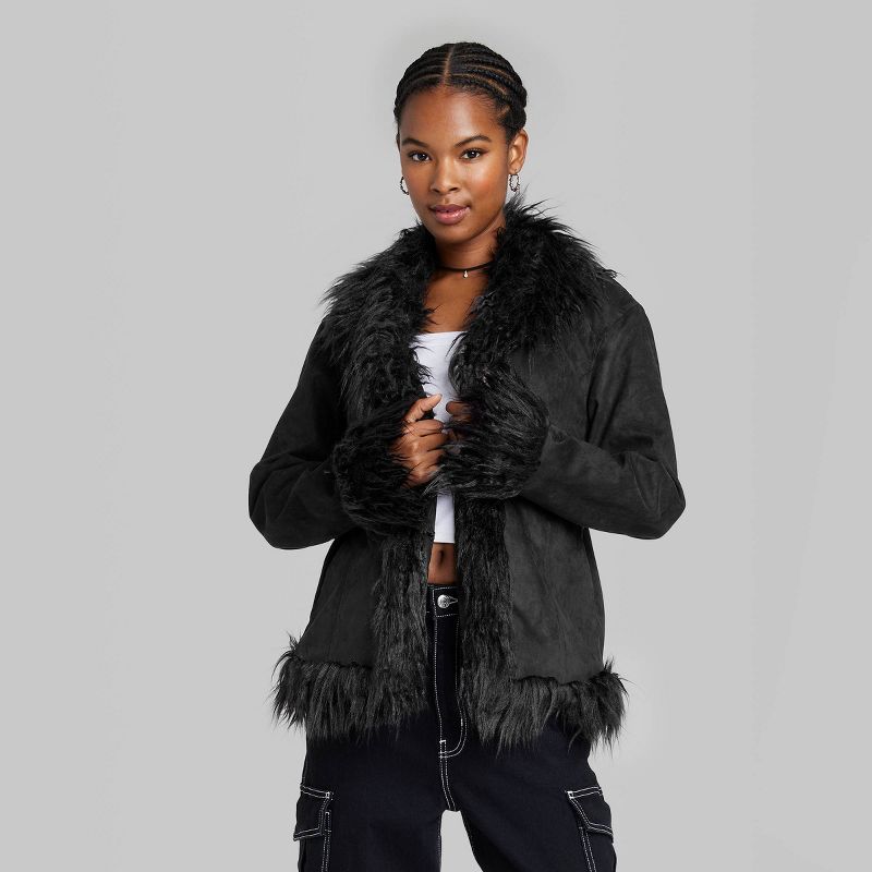 Women's Faux Fur Trim Jacket - Wild Fable™ | Target