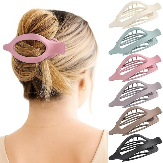 6 Packs Flat Hair Clips, Curved Claw Clips for Women Girls, Alligator Clips for Thick Thin Hair, ... | Amazon (US)