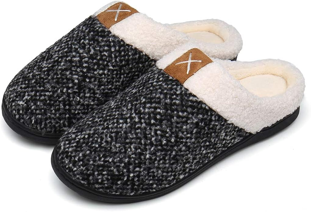 UBFEN Womens Mens Slippers Memory Foam Comfort Fuzzy Plush Lining Slip On House Shoes Indoor Outd... | Amazon (US)