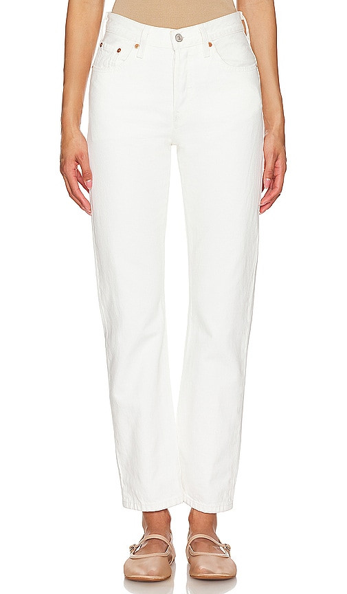LEVI'S 501 Straight Jeans in White. Size 29. Also in 23, 24, 25, 26, 27, 28, 30, 31, 32. | Revolve Clothing (Global)