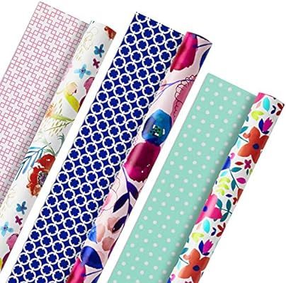 Hallmark All Occasion Reversible Wrapping Paper (Feminine Florals, Pack of 3, 120 sq. ft. ttl.) f... | Amazon (US)