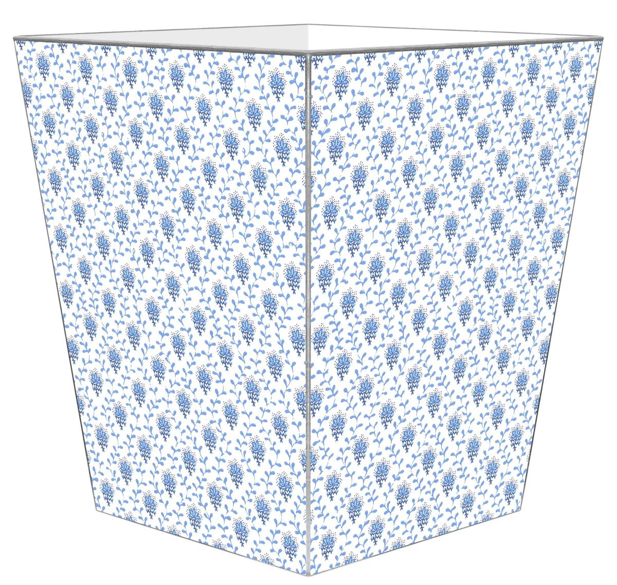 Blue Provincial Print Wastebasket and Optional Tissue Box Cover | The Well Appointed House, LLC