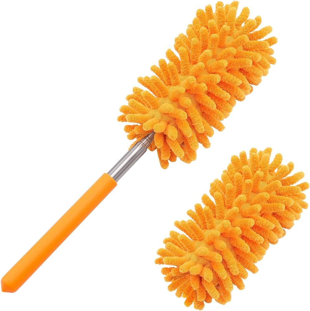 Microfiber Duster for Cleaning, Tukuos Hand Washable Dusters with 2pcs Replaceable Microfiber Hea... | Amazon (US)
