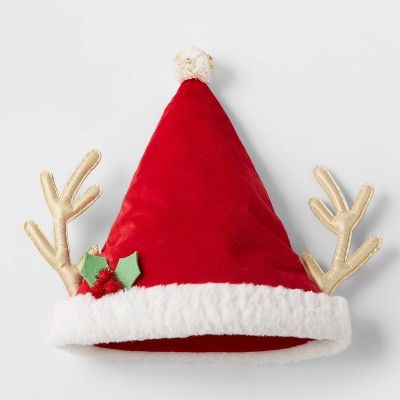Santa Hat with Antlers - Wondershop&#8482; | Target