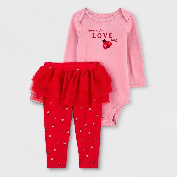 Carter's Just One You® Baby 2pc Tutu Top and Bottom Set - Red/Pink | Target