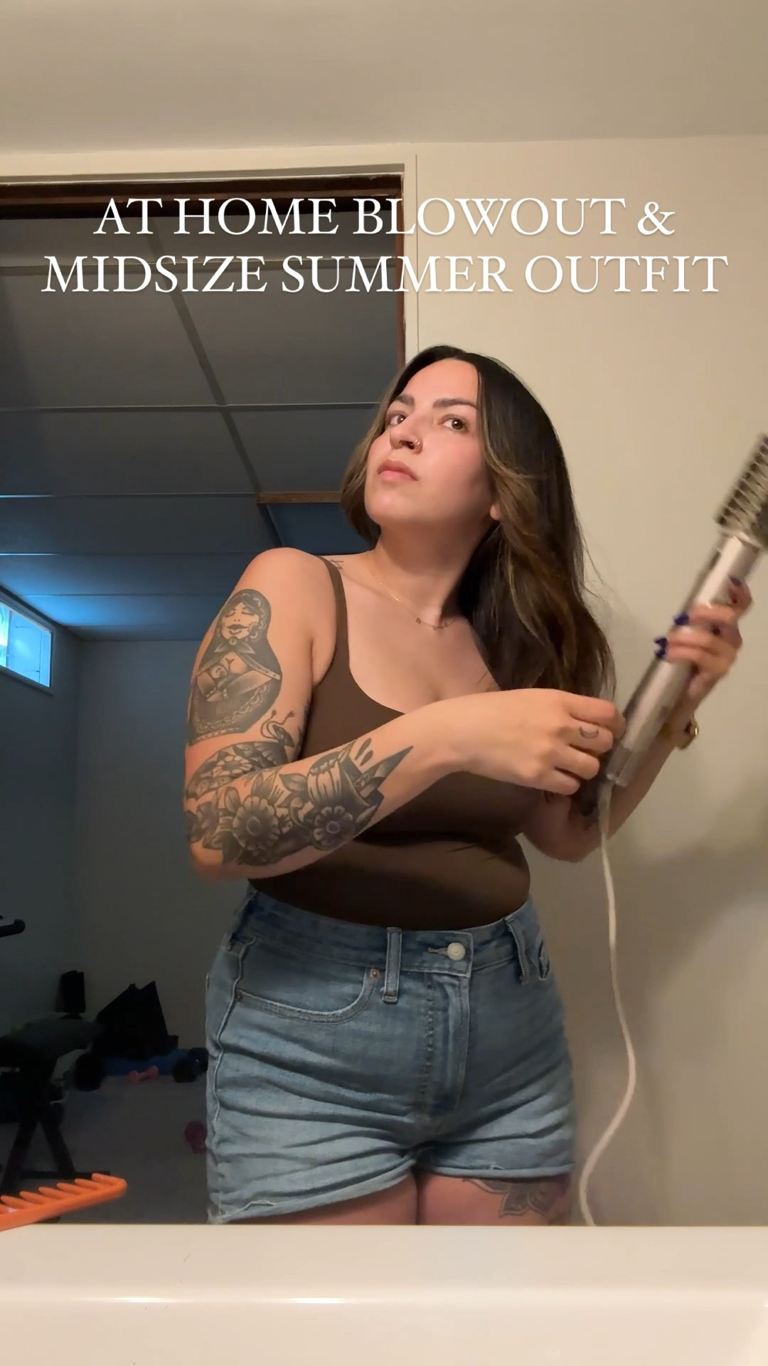 Forever obsessed with my skims bodysuits and old navy shorts. They are a summer vibe for sure! 🤎

#LTKMidsize #LTKVideo #LTKSaleAlert