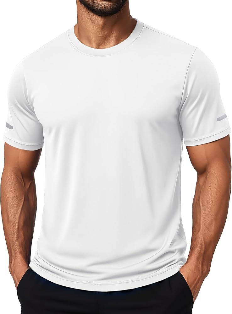 MAGCOMSEN Mens Workout Shirts Dry Fit Sun Protection Athletic Short Sleeve Shirt UPF 50+ Gym Runn... | Amazon (US)