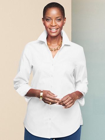 Foxcroft Wrinkle-Free Solid Long Sleeve Tunic | Draper's & Damon's