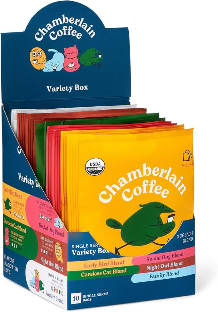 Chamberlain Coffee Variety Box Single Serve Bags, Includes All 5 Blends of Our Single Serving Cof... | Amazon (US)
