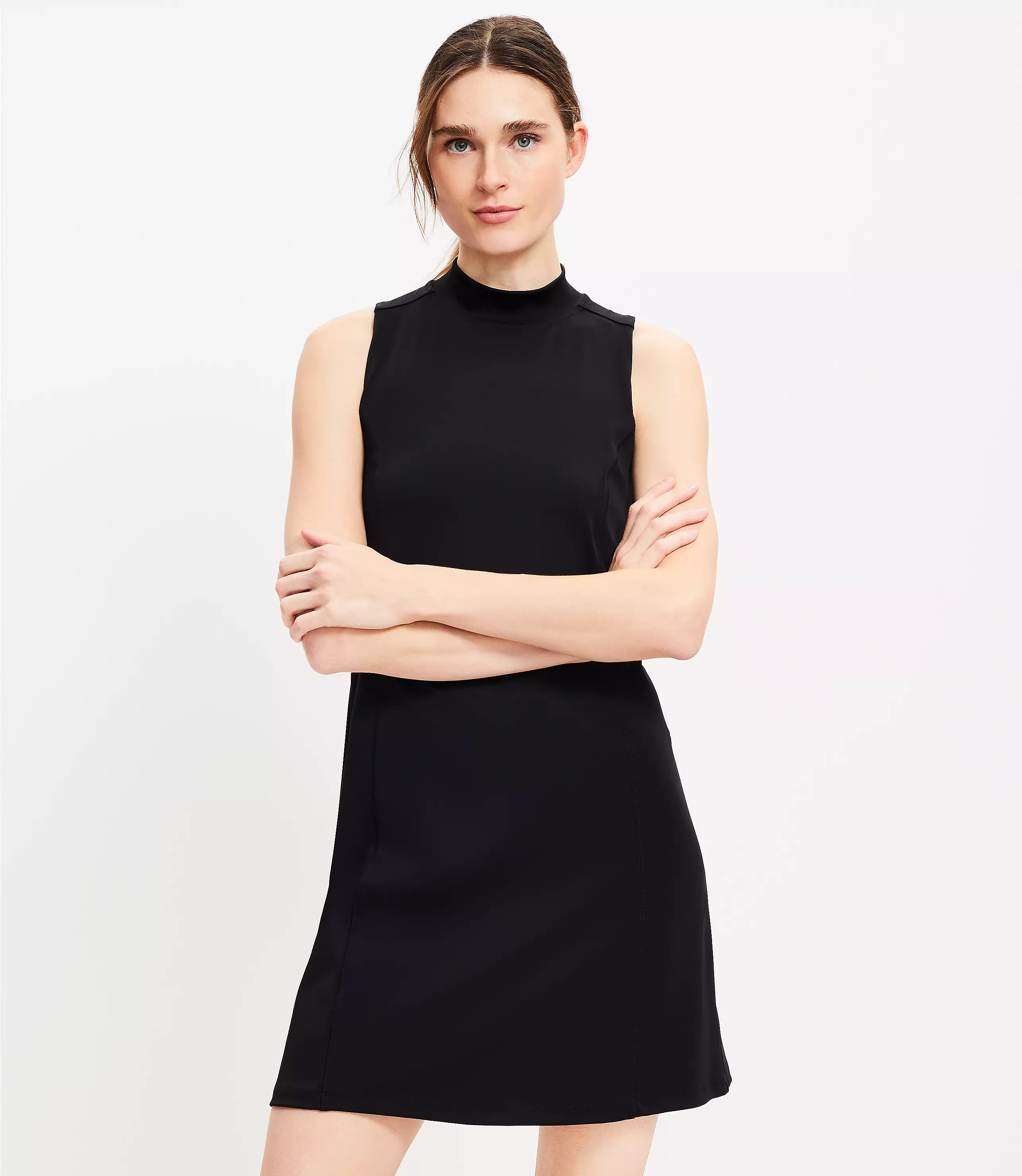 Lou & Grey Luvstretch Mock Neck Halter Dress | LOFT