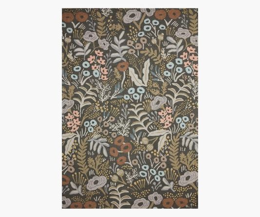 Joie Tapestry Grey Wool-Hooked Rug | Rifle Paper Co. | Rifle Paper Co.