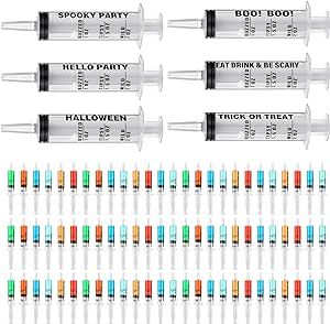 Libima 60 Pcs Shot Syringes with Caps Reusable Party Syringes Plastic 2 oz Syringe for Adults Hal... | Amazon (US)