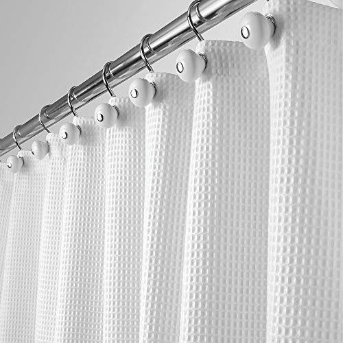 mDesign Extra Long Polyester/Cotton Blend Fabric Shower Curtain, Rustproof Metal Grommets - Waffl... | Walmart (US)