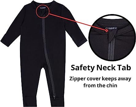 GUISBY Baby Pajamas with Mitten Cuffs - 3Pcs Girls Boys 2 Way Zipper Long Sleeve Rayon Sleepers | Amazon (US)