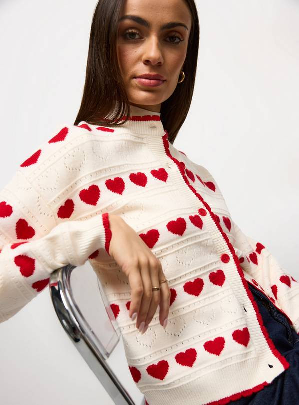 Mini Me Valentine's Heart Print Cardigan 18 | Tu Clothing