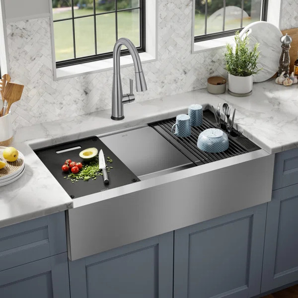 Rivet 36" L x 20" W Farmhouse Kitchen Sink | Wayfair North America
