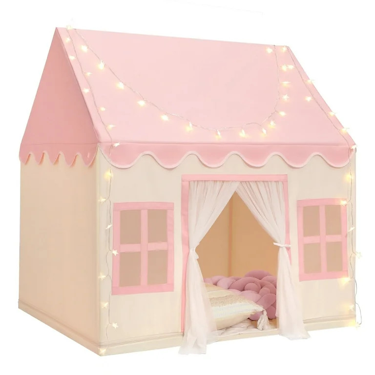 Wilwolfer Kids Play Tent Toys for 3-12 Years Toddlers Girls Playhouse with Star Lights & Mat Indo... | Walmart (US)