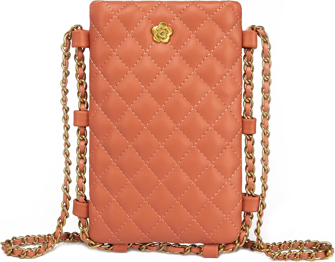 Montana West Small Crossbody Quilted Cell Phone Purse for Women Soft Chain Cellphone Wallet Bag | Amazon (US)