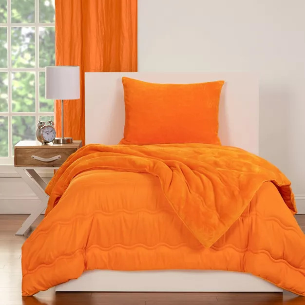 Crayola Playful Plush Orange Comforter Set (Twin) 2pc | Target