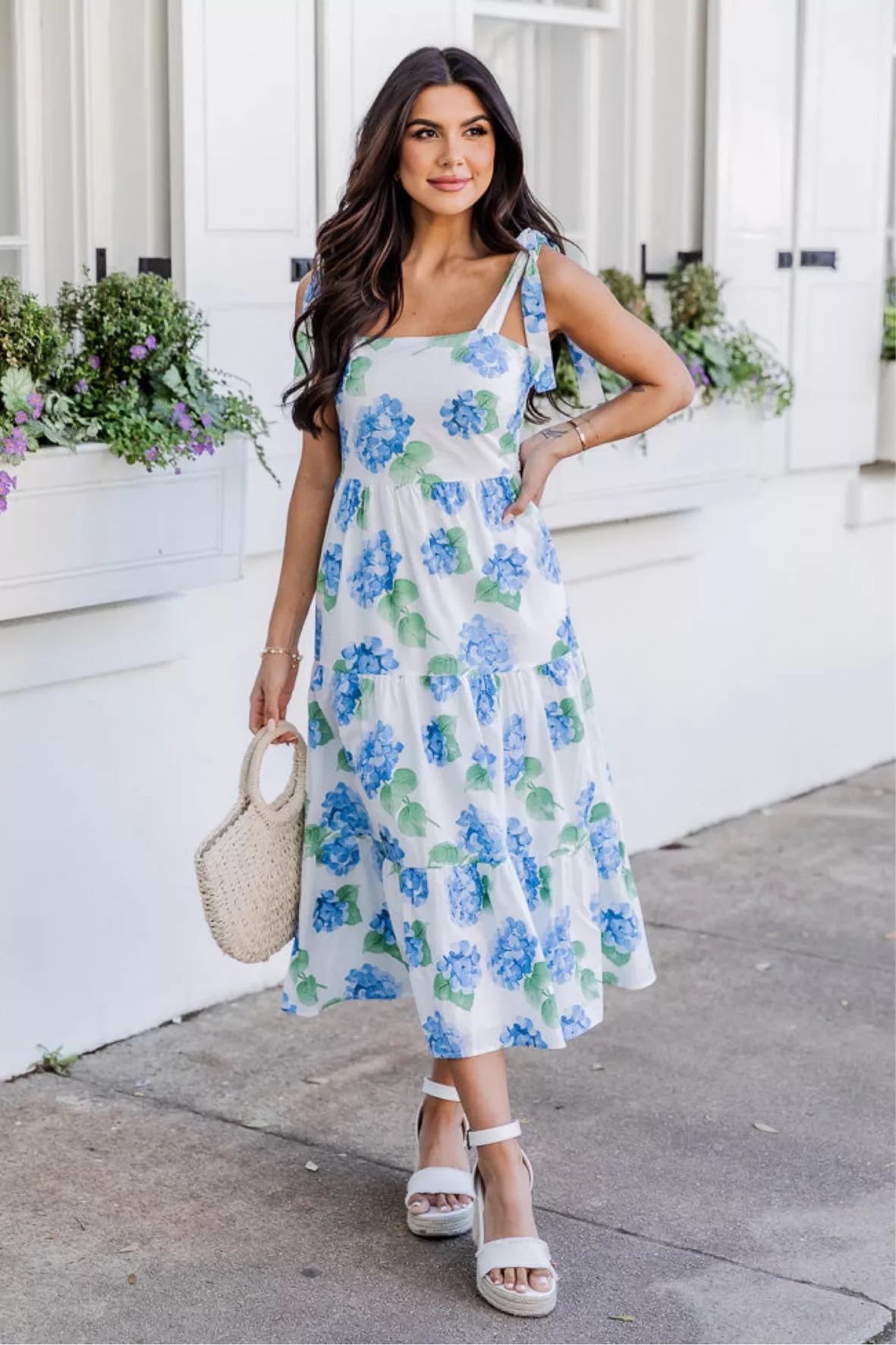 Stay In Paradise Floral Tiered Satin Midi Dress FINAL SALE – Pink Lily