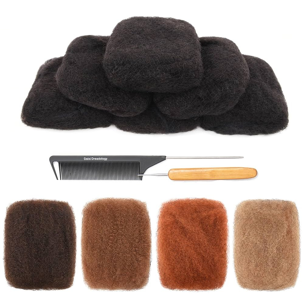 DAIXI 50 Gram Afro Kinkys Bulk Human Hair, Fluffy Soft Kinky Curly Bulk for Dreadlocks Repairing,... | Amazon (US)