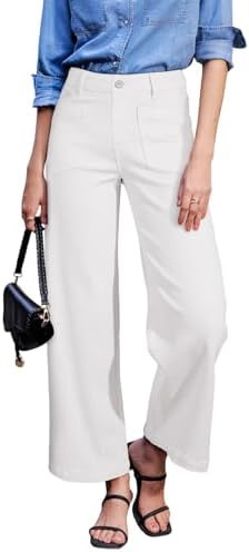 Sidefeel Wide Leg Jeans for Women High Waisted Stretchy Ankle Denim Pants | Soft Comfy Denim Jean... | Amazon (US)