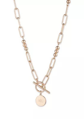 Lauren Ralph Lauren Gold Tone Bead Link Pendant Necklace | Belk