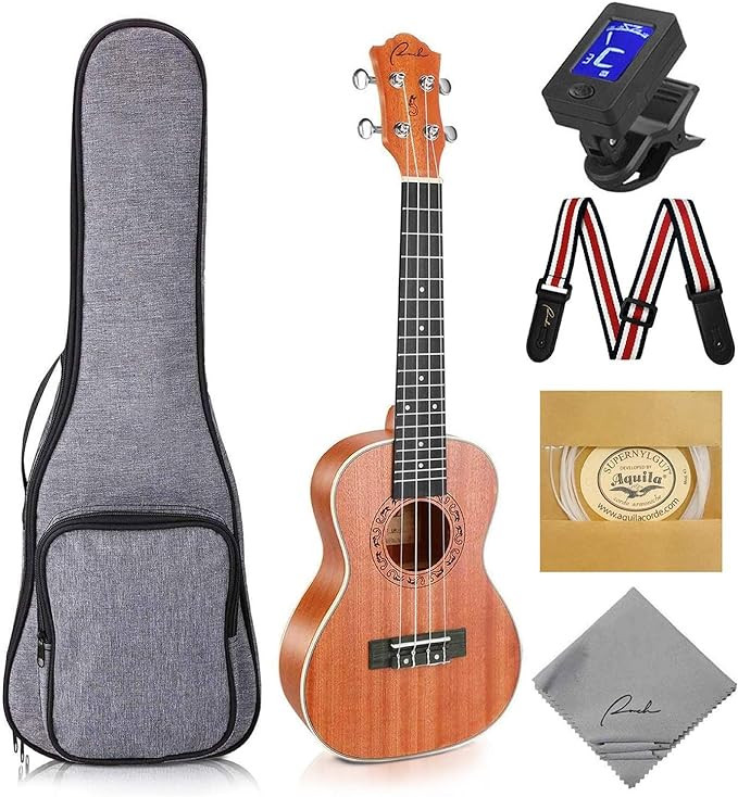 Ranch Concert Ukulele 23 inch Professional Wooden Ukelele Kit with Free Online Lessons, Gig Bag, ... | Amazon (US)