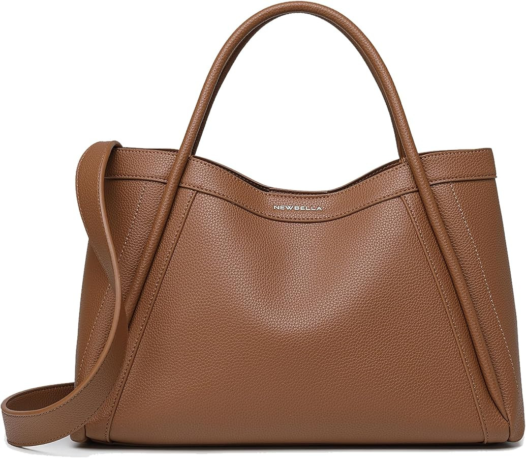 NEWBELLA Kelly Vegan Leather Tote Bag for Women - Stylish Versatile Commute Top Handle Bag, Hobo ... | Amazon (US)