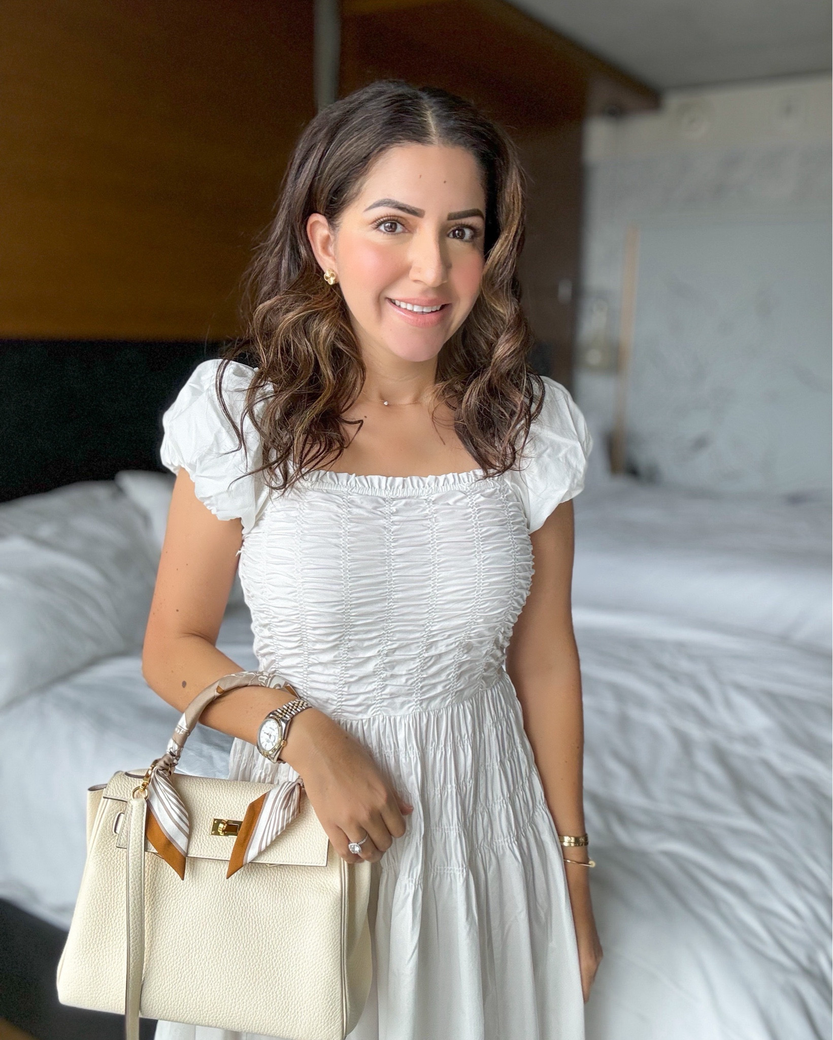 Katherina Smocked Cotton Midi-Dress curated on LTK