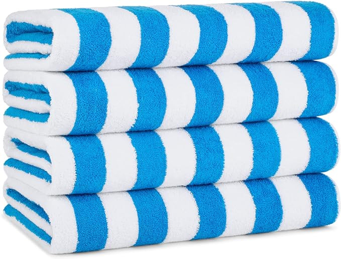 Arkwright California Cabana Stripe Beach Towel - Pack of 4, Large Soft Quick Dry 100% Cotton Terr... | Amazon (US)