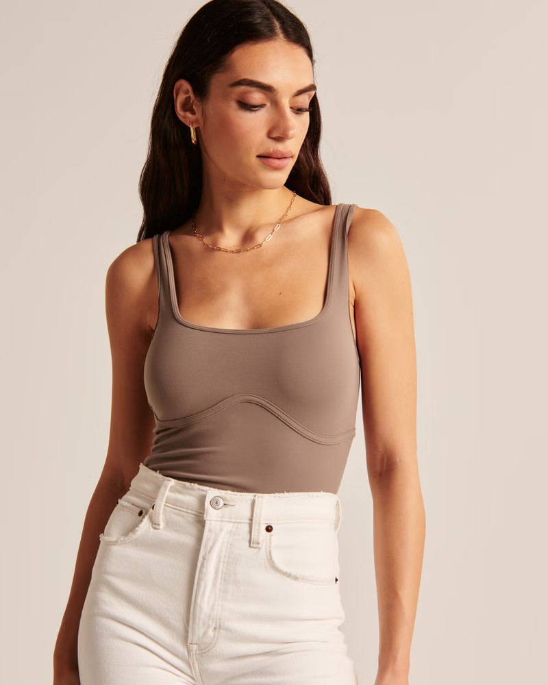 Women's Seamless Fabric Corset Squareneck Tank | Women's Tops | Abercrombie.com | Abercrombie & Fitch (US)