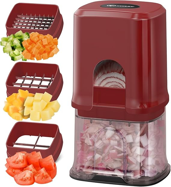 KEOUKE Vegetable Chopper 3 Interchangeable Blades Onion Chopper Multi-functional Potato French Fr... | Amazon (US)