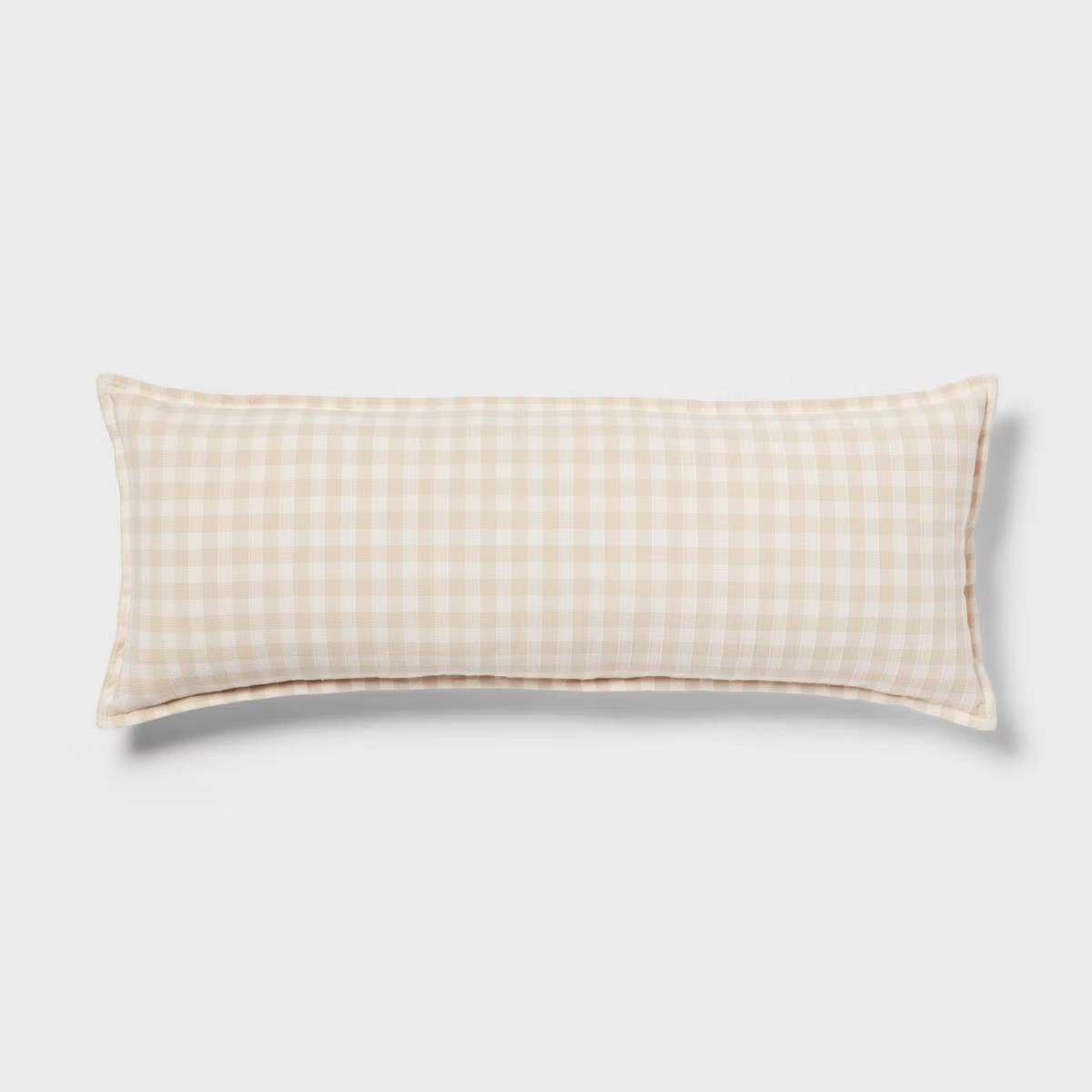 Gingham OS Oblong Dec Pillow Khaki/Ivory - Threshold™: Cotton Rectangle Lumbar Support, Indoor ... | Target