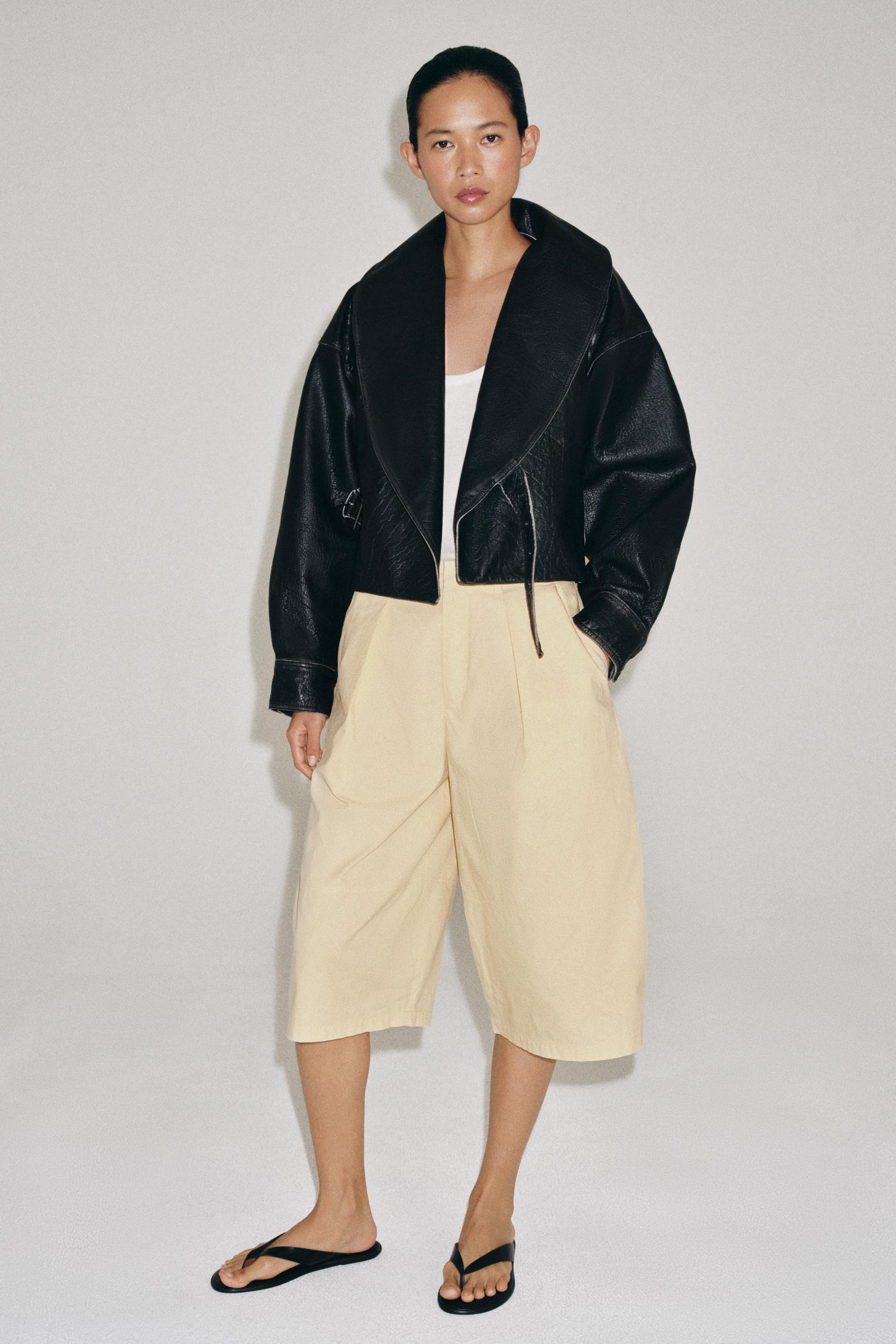 ZW COLLECTION 100% LEATHER BUCKLE JACKET | Zara UK
