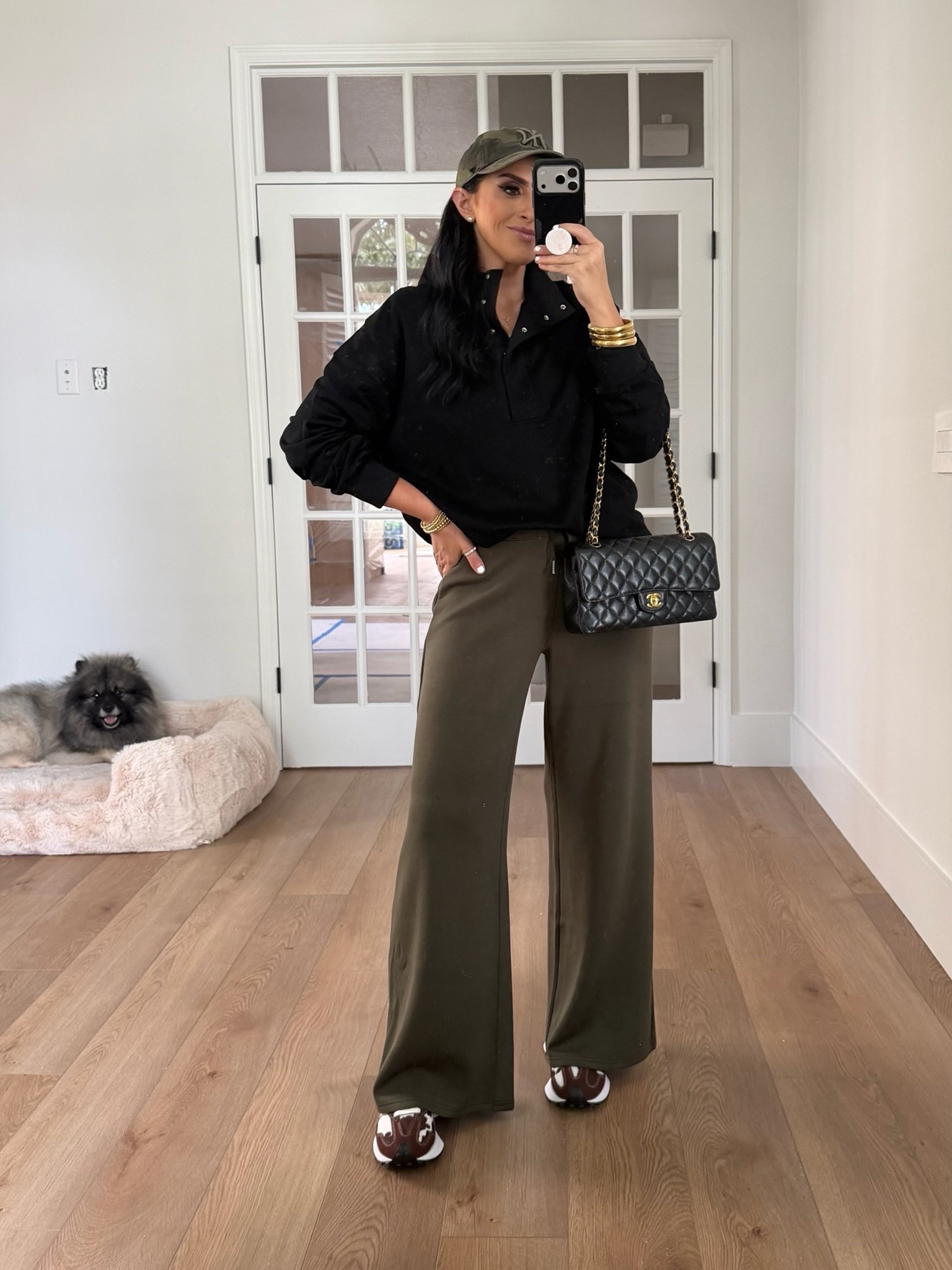 Women's Oversized Sweatshirt Mock Neck.SPANX AirEssentials® Wide Leg Pant