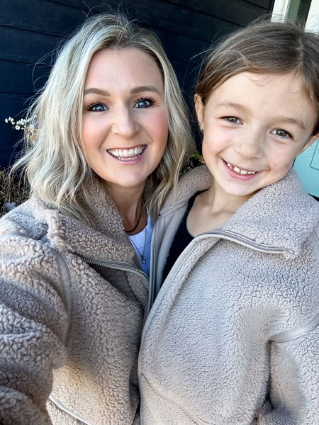 Outerwear faves from Abercrombie | mommy and me Sherpa jackets 

The women’s one runs oversized. I stuck with my true size small but if in between sizes and you don’t want an oversized fit you could size down 

Kinsleys is oversized but TTS IMO 

#LTKkids #LTKsalealert #LTKfindsunder100