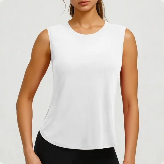 Xdegoge Tank Top for Women Crewneck Sleeveless Relaxed Fit Solid Color Athletic Performance Activ... | Walmart (US)