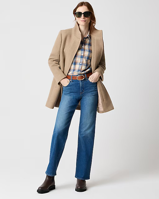 City coat with button neck | J.Crew Factory