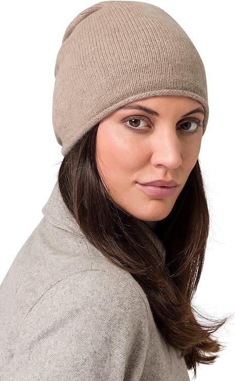 Style Republic Women’s Rolled Beanie, 100% Cashmere, Soft & Stretchy, Warm Hat for Winter | Amazon (US)