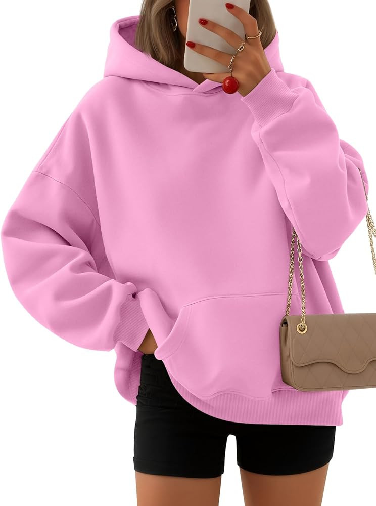 EFAN Women's Oversized Fleece Hoodie, Cozy Plush Pullover Sweatshirt with Pocket | Amazon (US)