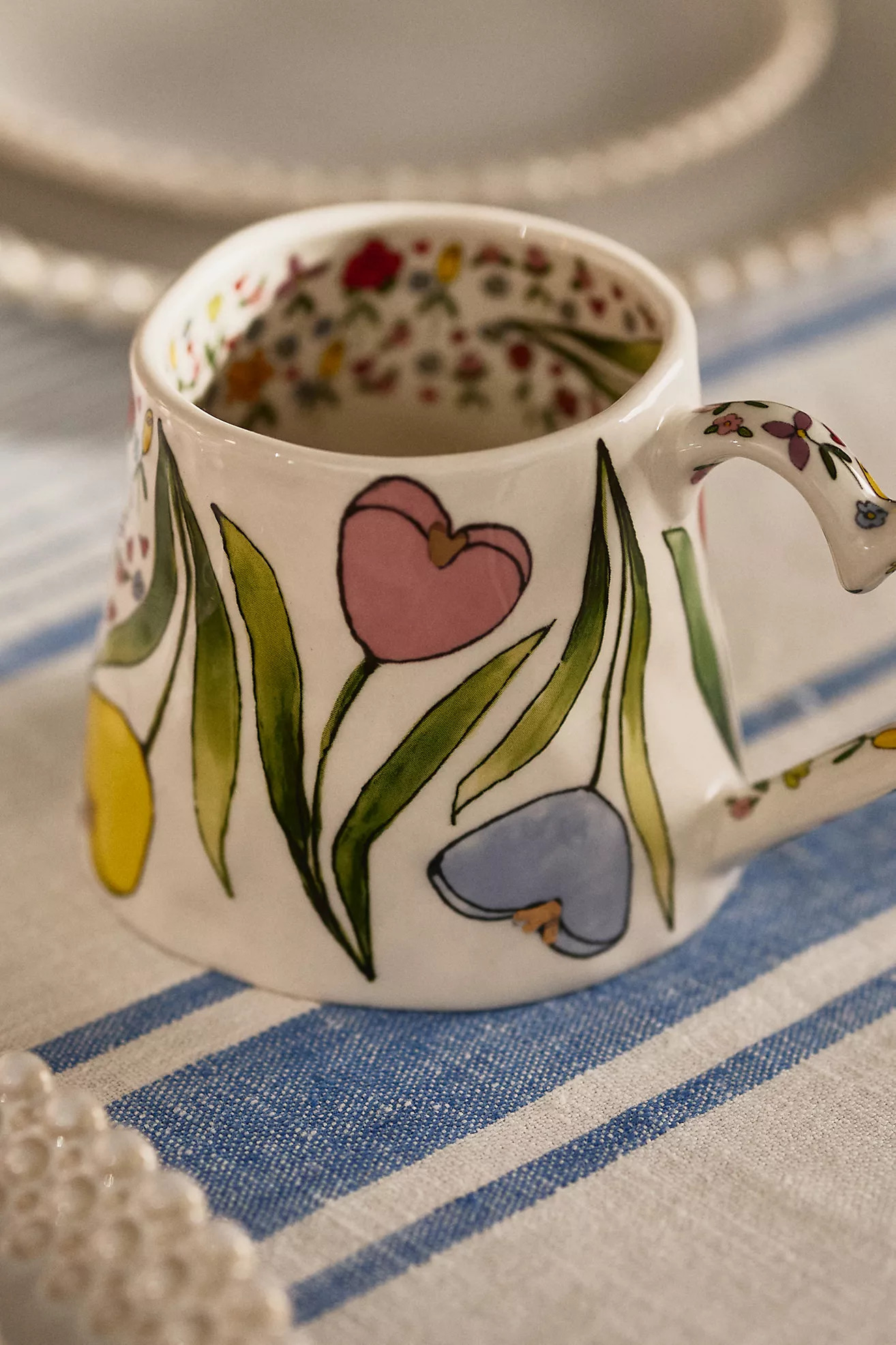 The Mud Fairy Blooming Hearts Stoneware Mug | Anthropologie (US)