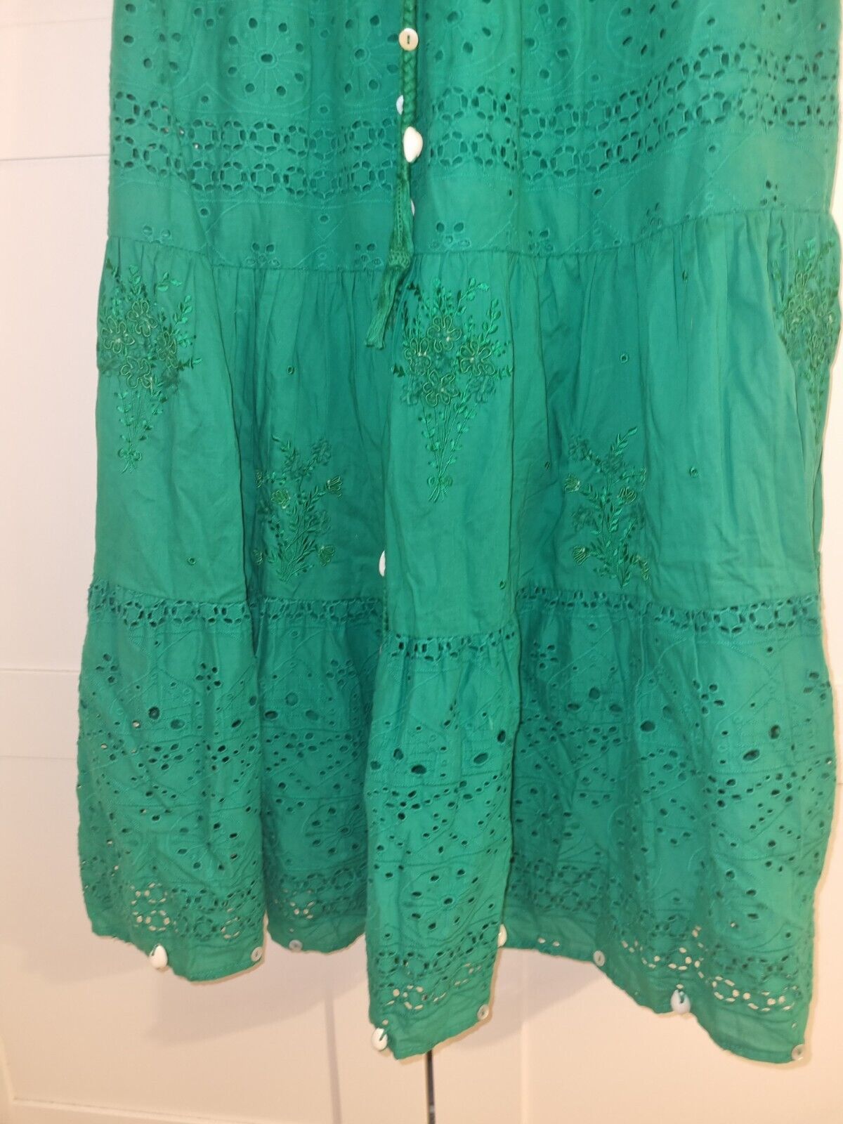 BNWT Zara Broderie Anglaise Cutwork Embroidered Maxi Skirt M MEDIUM Green | eBay AU