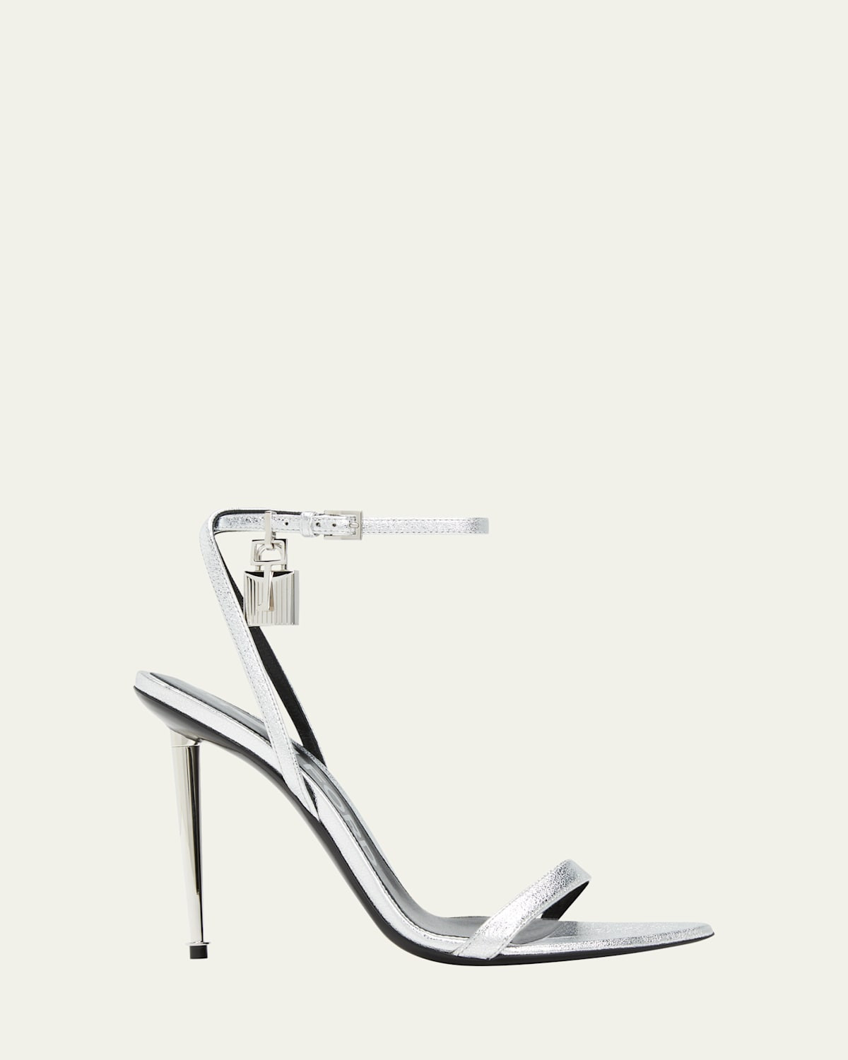 Padlock Metallic Stiletto Sandals | Bergdorf Goodman